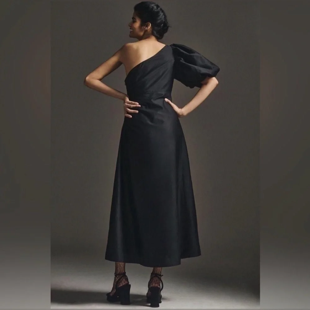 Aureta One-Shoulder Puff-Sleeve Dress - Picture 3 of 15